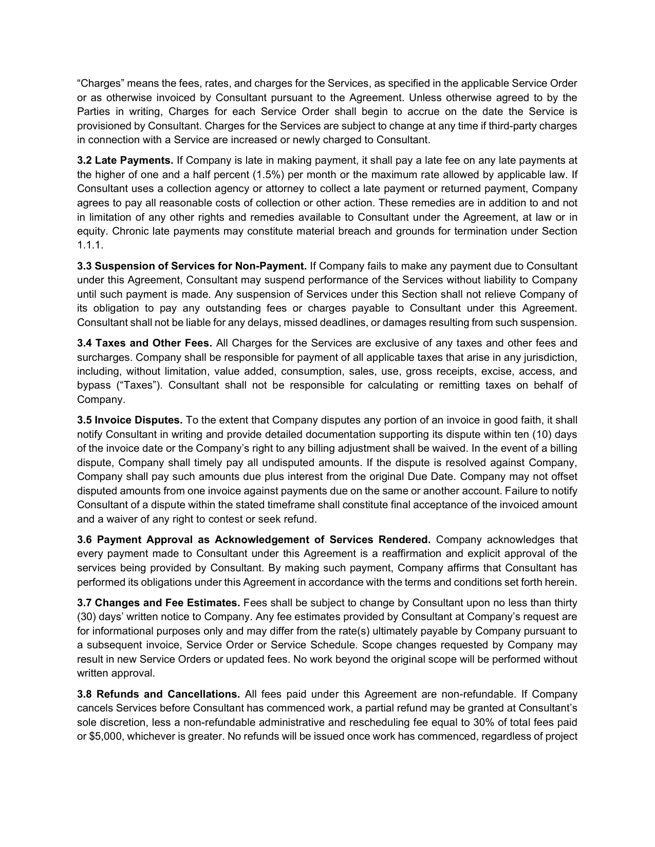Master Service Agreement – page 4 of 10
