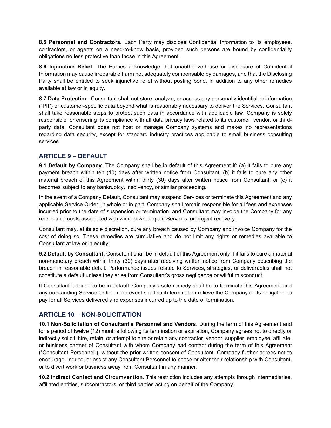 Master Service Agreement – page 7 of 10